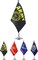 USA US Army Gold Crest Table Flag stick Small Mini United States Military Polyester flag Office Table Flag on Stand Base,for Army Party Events Celebration Decorations Supplies